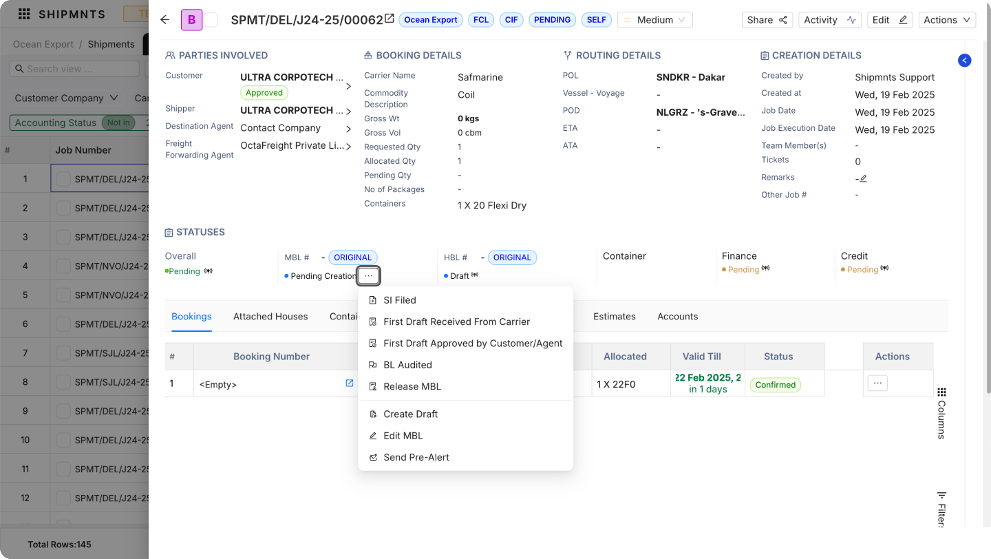 Document-Level Workflow for Forwarding & NVO